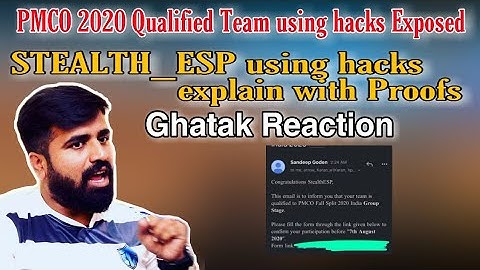 PMCO 2020 Qualified Team STEALTH_ESP using Hacks || Full explain with Proofs || Ghatak Reaction