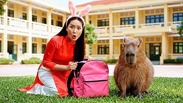 Capybara hài hước -Mai bỏ đá vào balo Capy và cái kết #capybara