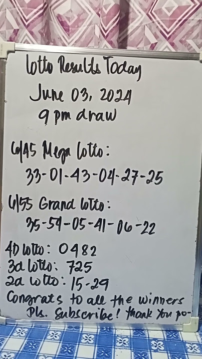 Lotto results today June 3, 2024 9pm draw #youtubeshorts