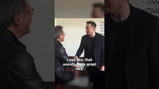 NVIDIA CEO Gifts Elon Musk a Tiny Supercomputer at SpaceX Rocket Factory! #spacex  #nvidia