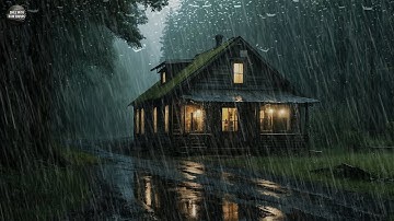 Sleep Instantly in 4 Minutes with Heavy Rain & Campfire, Thunder on Ancient Tent in Forest at Night⚡