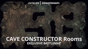 Animated Dungeon Maps - CAVE CONSTRUCTOR Rooms exclusive battle map preview