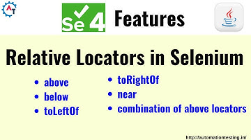 Relative Locators in Selenium 4 | Selenium 4 Features | Friendly Locators | New Locators in Selenium