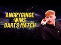 Angryginge wins darts match pie face