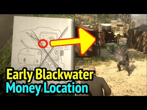 Early Blackwater Money Location in Red Dead Redemption 2 (RDR2): $ Sign On Journal Map