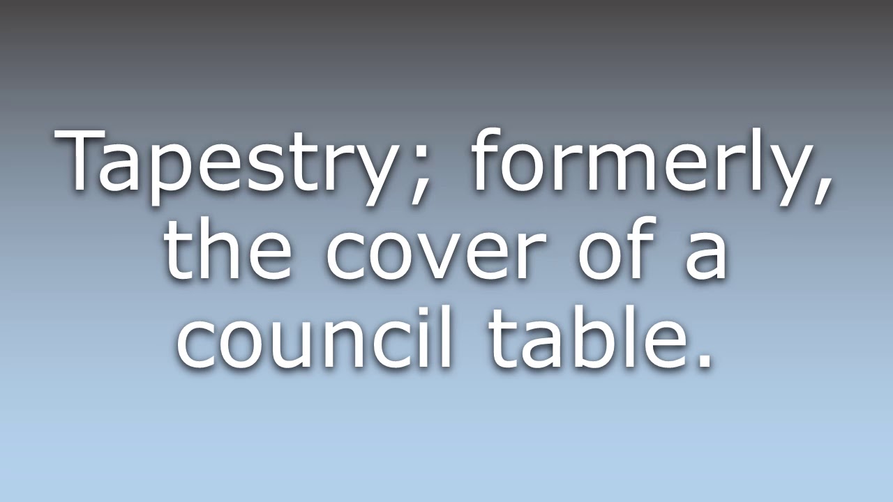 What does Tapis mean? YouTube