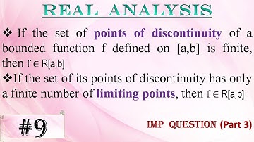 If the set of points of discontinuity of a bounded, f defined on [a,b] is finite, then f ∈ R[a,b]