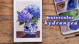 Watercolor For Beginners | Painting Hydrangea Flowers