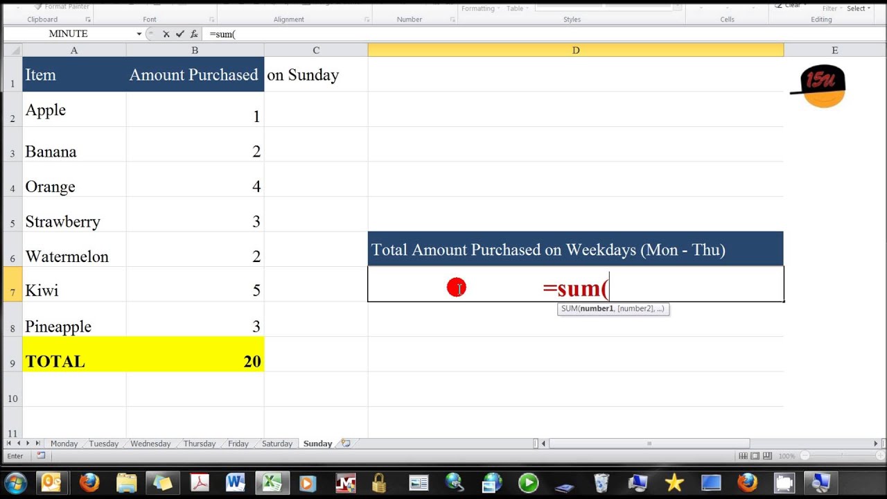 excel-sum-of-same-cell-from-multiple-continuous-sheets-sum-youtube