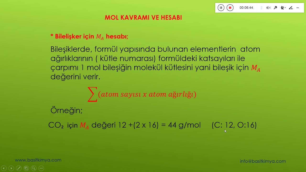Mol Kavramı ve Hesabı 1 - YouTube