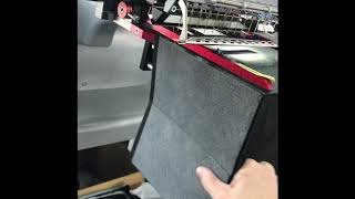 Embroidering On Cardboard Totes for Cubicles on Melco EMT16+ with Fast Clamps Pro