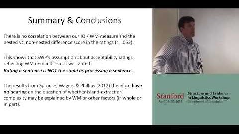 Working memory and syntactic islands revisited -- T. Gibson