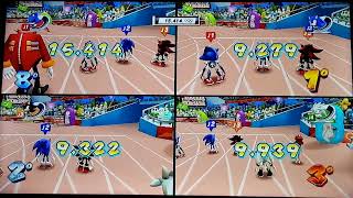 Mario & Sonic London 2012 100M Sprint Sonic Vs Shadow Vs Silver Metal Sonic Loses