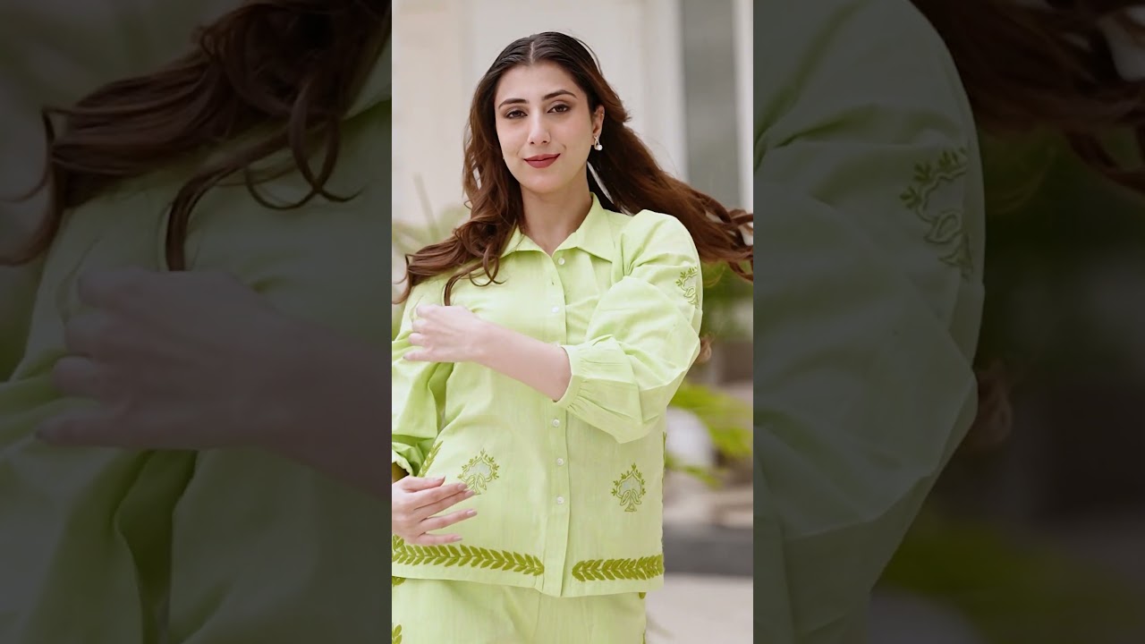 🌿 Hoor Khadi Co-Ord Set – Effortless Chic in Green! 💚✨| Rivaz Threads & Co.