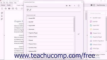 Acrobat Pro DC Customizing the Quick Tools Toolbar - Adobe Acrobat Pro DC Training Tutorial Course