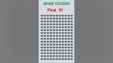 Only Geniuses can find the 91 number in this puzzle? #shorts #brainteaser
