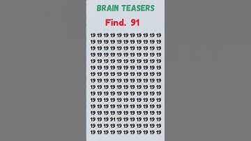 Only Geniuses can find the 91 number in this puzzle? #shorts #brainteaser
