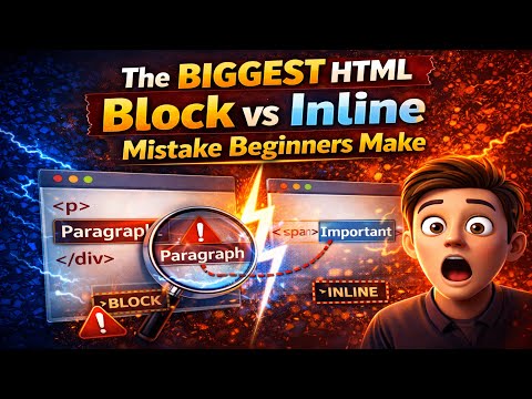 The BIGGEST HTML Block vs Inline Mistake Beginners Make | HTML Tutorial #14