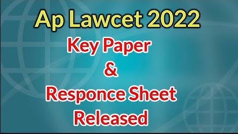 Key Paper & Response Sheet Released//Ap Lawcet 2022