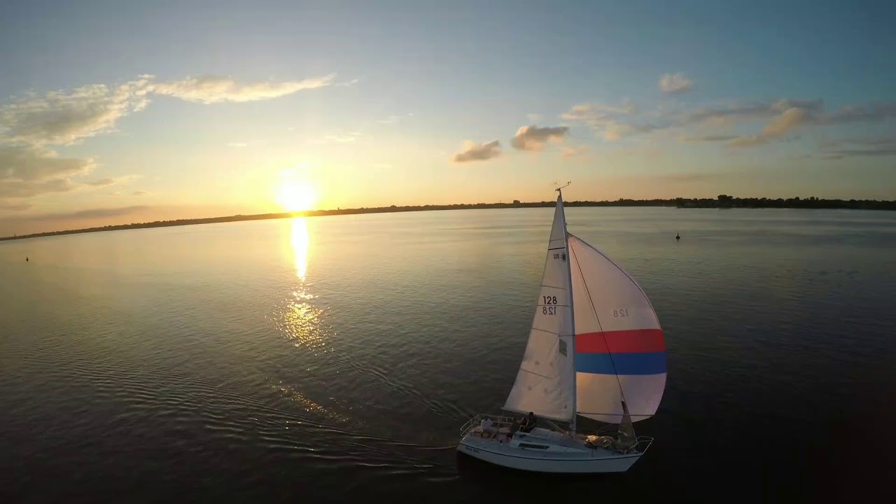 Sail Ride on A Lake [HD] HQ Drone Video