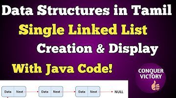 #6 Single Linked List in Tamil Using Java | Creation and display in Java | Tamil | conquer victory