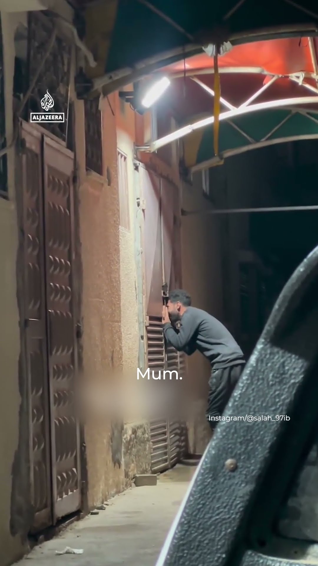 Palestinian man mourns his mother outside morgue in Gaza | AJ#shorts