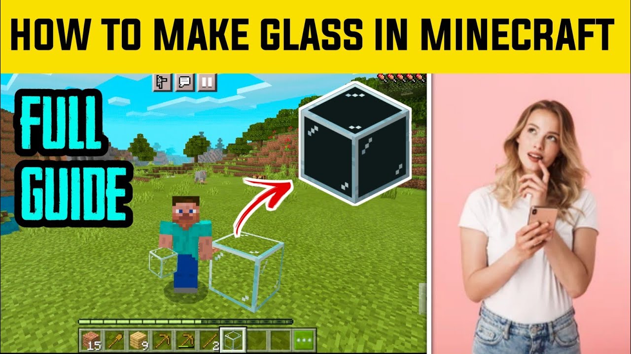 How To Make Glass In Minecraft PE | Minecraft Glass Kaise Banaye | How ...