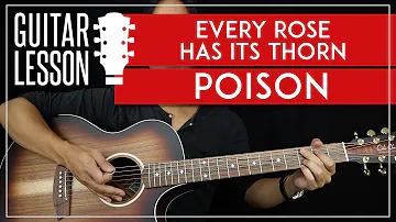 Every Rose Has Its Thorn Guitar Tutorial - Poison Guitar Lesson 🎸|Easy Chords + Guitar Solos + TAB|