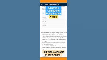 Week 5 Scientific Computing Using Python #nptel #assignment #shorts