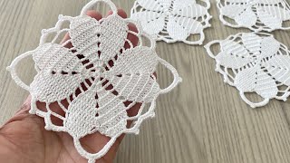 How to Make a Very Beautiful and Stylish Crochet Heart Patterned Square Motif