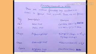 Formatting elements in HTML - lecture28/IWT