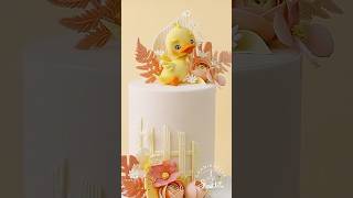 🦆✨A Little Yellow Duck Fondant Cake Tutorial for children’s birthday, kids will love it!🐤🐥#fondant