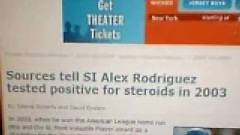 Alex Rodriguez A-Rod Tested Positive for Steroids