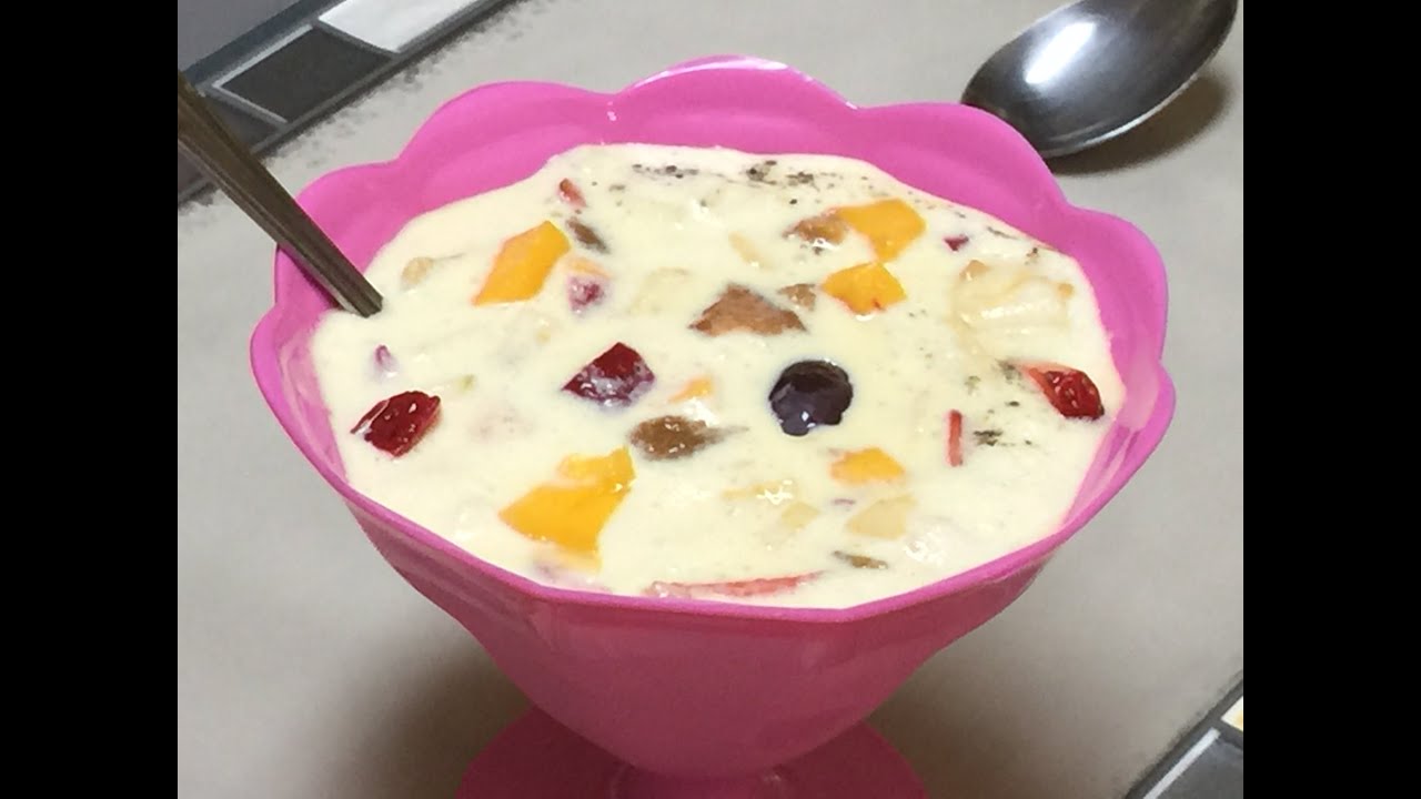 recipe for babies custard Recipe Video  Custard  Doovi   S  Salad Fruit Chilled Indian