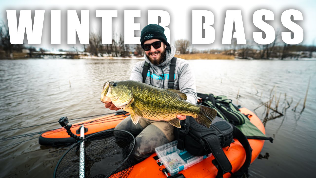 FLOAT TUBE BASS FISHING (I CAUGHT A WINTER GIANT!!!) 