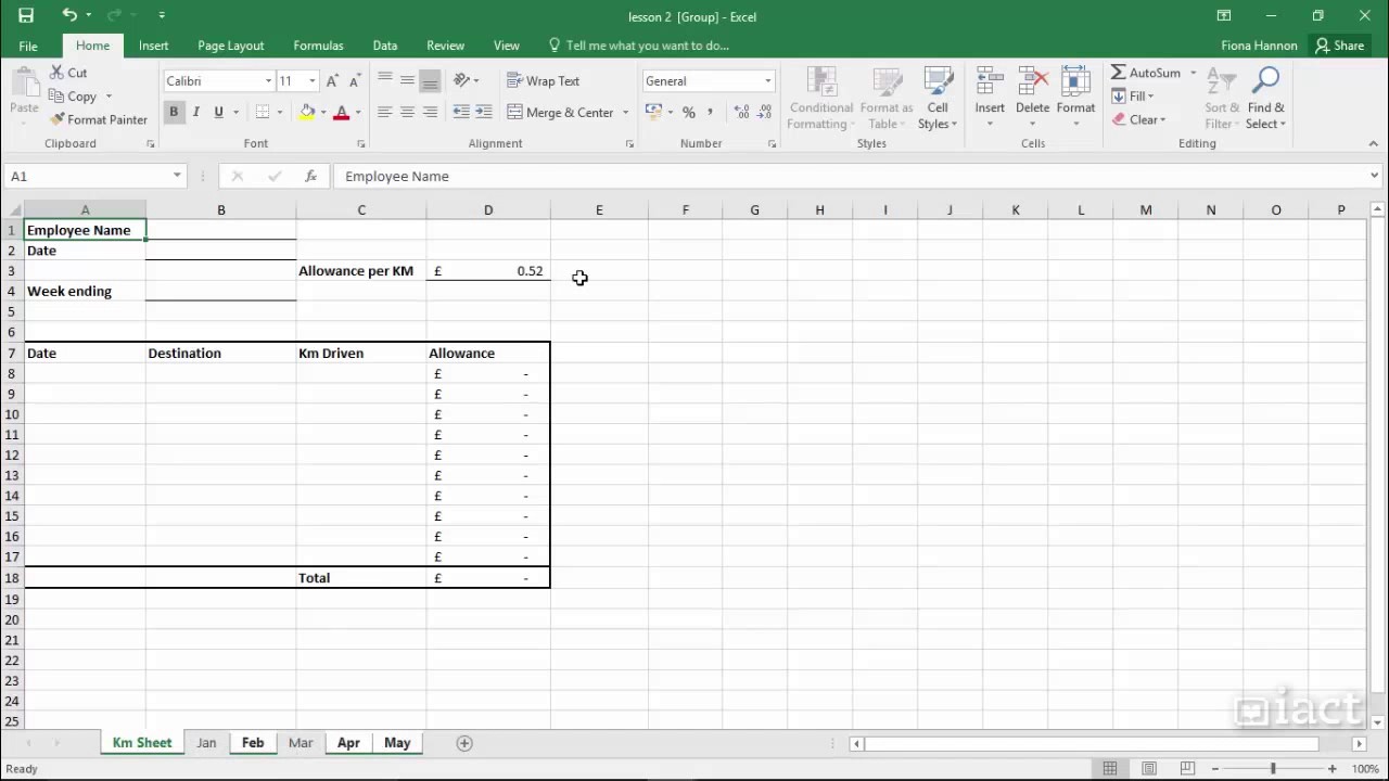 Grouping Sheets - Excel 2016 Level 2 - YouTube