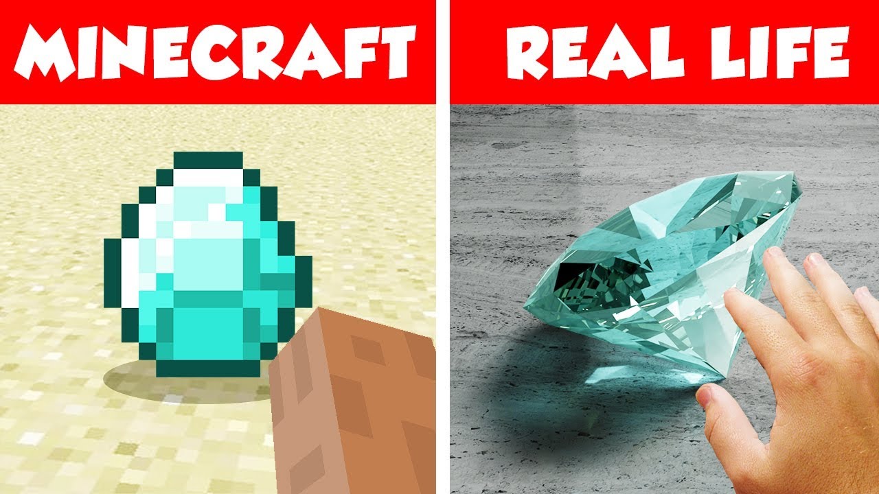 Minecraft Diamond In Real Life Minecraft Vs Real Life Animation Youtube