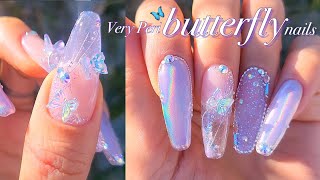 Subtitle/Selfnail)Spring Butterfly Nails...Color of the Year VeriferiNail unboxing/Nail asmr