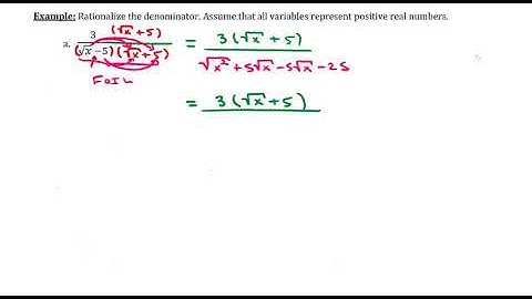 Using Conjugates to Rationalize Denominators (Video 2)