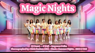 Magic Nights | Improver Polka Line Dance - Demo by : Amare 🍭Lollipop🍭