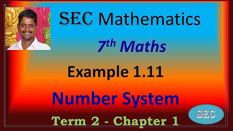 CLASS 7 Maths Term 2 Chapter 1 Number System Example 1.11 | TN