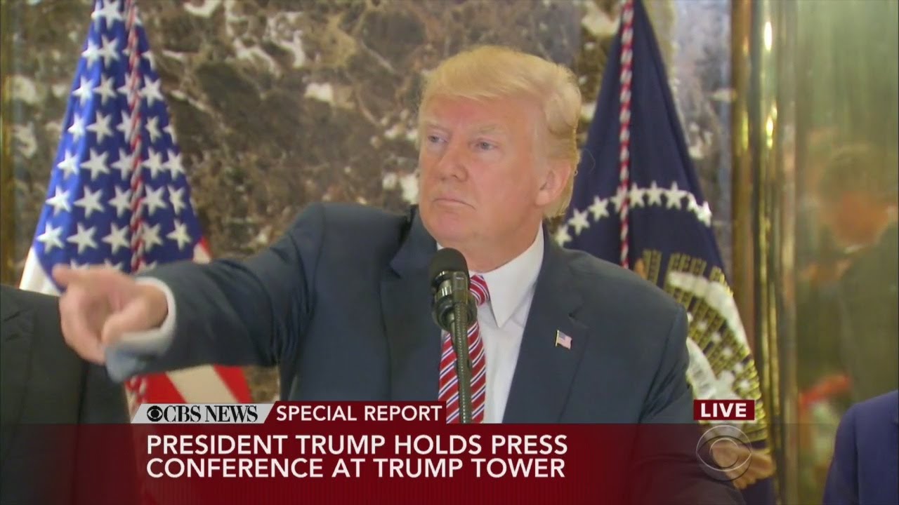 President Holds Contentious Press Conference At Trump Tower - YouTube