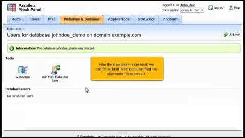 How to create Databases in Plesk 10