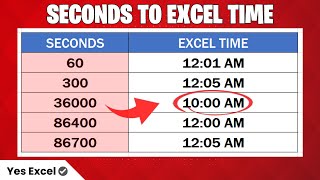 Convert Seconds to Excel Time