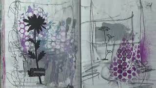 Composition Book Painted Papers Flip Through