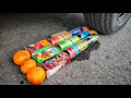 Kinza || Rita || Dew || Mirinda || Balloon VS CAR,,Joury Sun Top Chocolate milk Lay's Chips Oranges