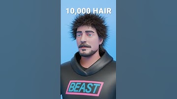 Mrbeast 100 vs 1 MILLION Hairs 3D Simulation #hair #growth #hairsimulation #3d #animation