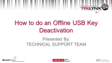 TekTip: How to Deactivate your TEKLYNX License With a USB (Offline)