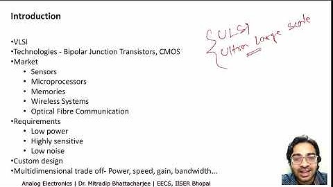 Lecture 1: Introduction | Analog Electronics | Analog Circuits I Dr. Mitradip Bhattacharjee