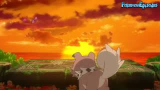 Pokemon sun and moon - ash's rockruff evolves into lycanroc  dusk form